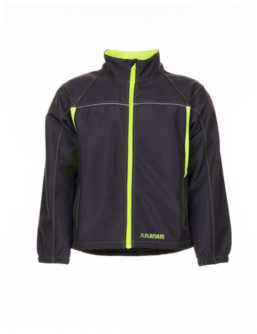 planam, basalt, arbeit, work,softshell, fleece, weich, warm, jacke, jacket, männ - Planam-Planam Softshell-Arbeitsjacke Basalt Neon-PL-629